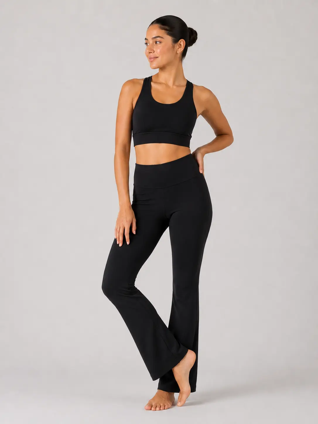 2532PA3921-900 Leggings flared high waist, nylon spandex